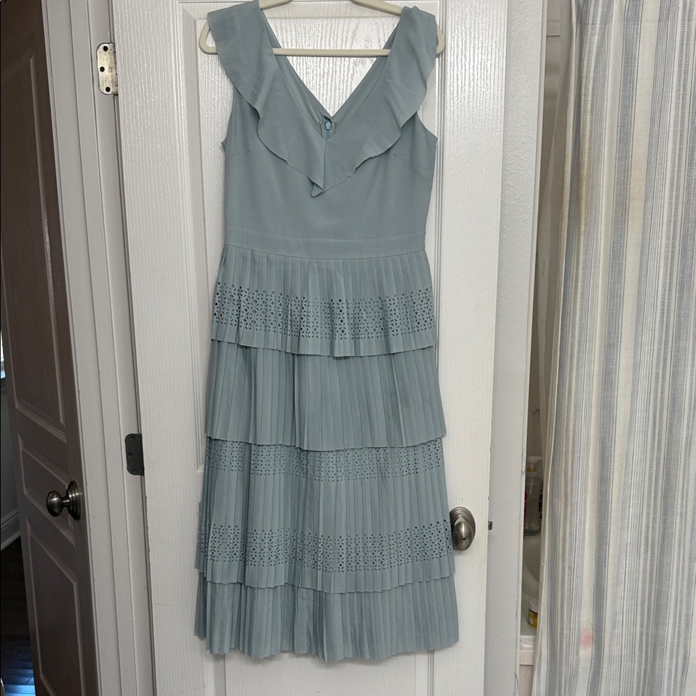Banana Republic Light Blue Ruffled Midi Dress